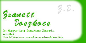 zsanett doszkocs business card